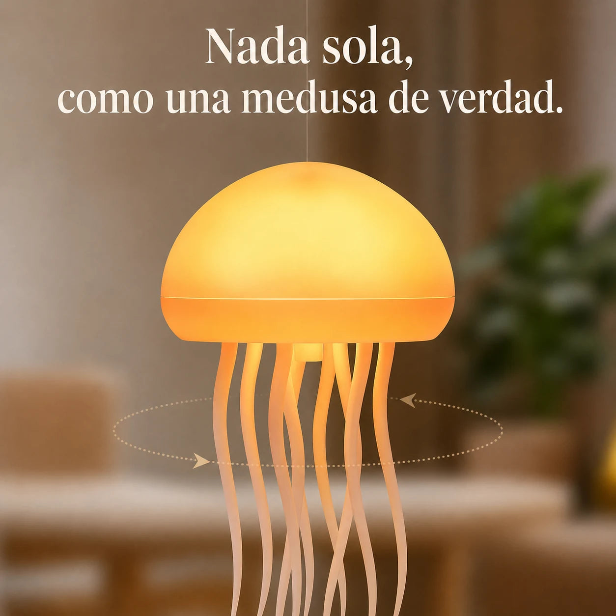 Los nueve tentáculos de la Aqua Lume giran solos, como una medusa nadando