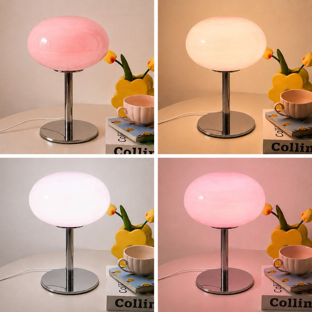 La Lumi Moon rosa apagada y con sus tres tonos de luz